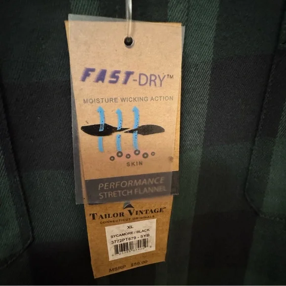 Tailor Vintage LuxePerformance Green and Black Shirt - Picture 4 of 4